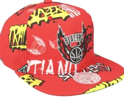 Portland Trail Blazers Sticker Pack Red Snapback - Mitchell & Ness
