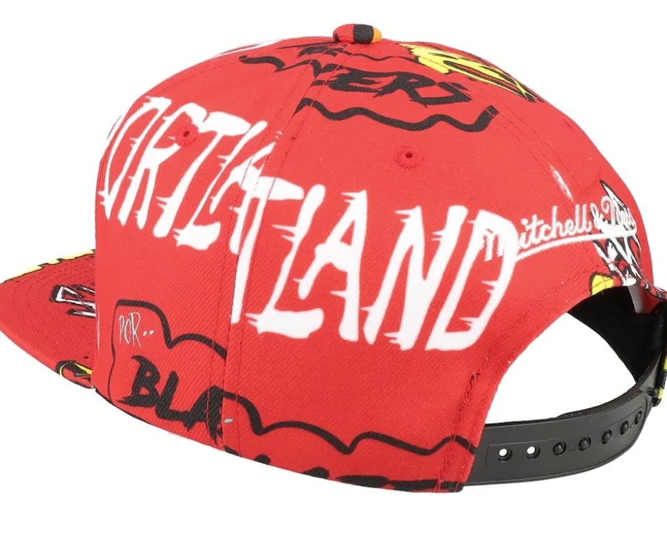Portland Trail Blazers Sticker Pack Red Snapback - Mitchell & Ness