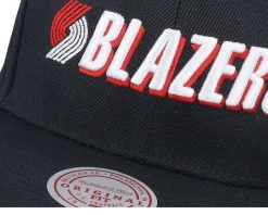 Portland Trail Blazers Triple Play Black Snapback - Mitchell & Ness