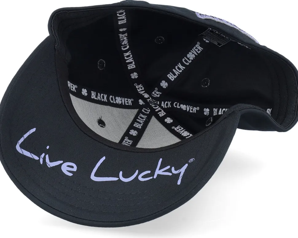 Premium Clover 120 Black W Lavender Clover Flexfit - Black Clover