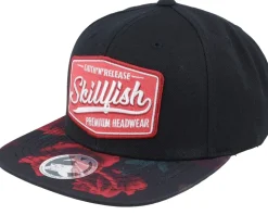 Premium Fishing Roses Black/Red Snapback - Skillfish