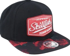 Premium Fishing Roses Black/Red Snapback - Skillfish