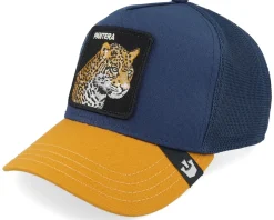Premium Pantera Indigo/Yellow A-Frame Trucker - Goorin Bros.