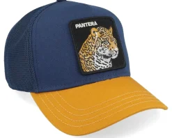 Premium Pantera Indigo/Yellow A-Frame Trucker - Goorin Bros.