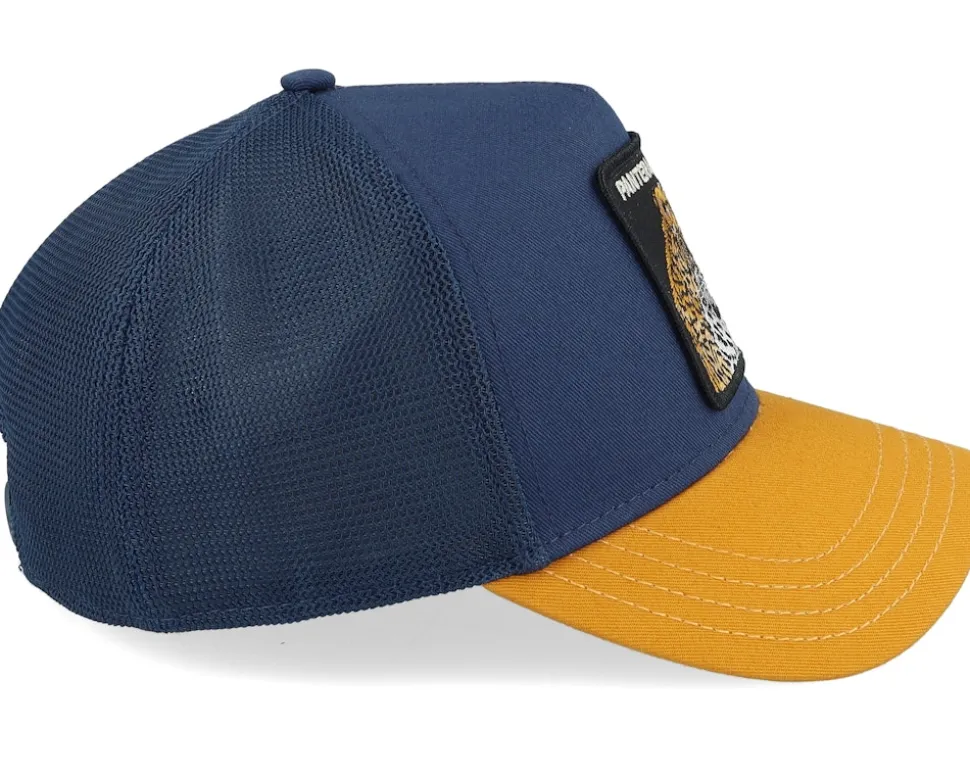 Premium Pantera Indigo/Yellow A-Frame Trucker - Goorin Bros.