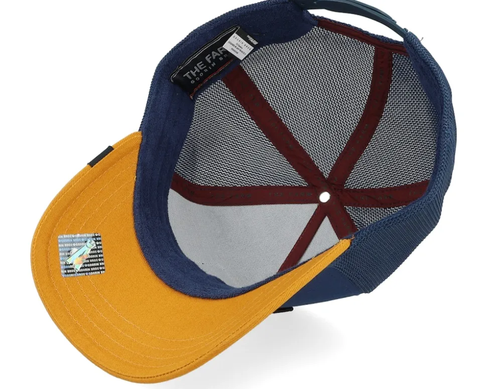 Premium Pantera Indigo/Yellow A-Frame Trucker - Goorin Bros.