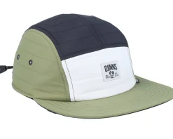 Puffy Nylon Cap White/Black/Olive 5-Panel - Djinns