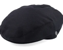 Pure Wool Harlem Black Flat Cap - Jaxon & James