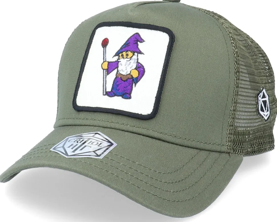 Purple Wizard Patch Olive Trucker - Critiql Hit