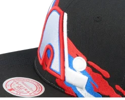 Quebec Nordiques Vintage Paintbrush Black Snapback - Mitchell & Ness