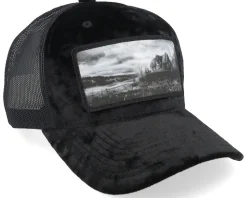Quiet Place Velvet Black/Black A-frame Trucker - Scenes