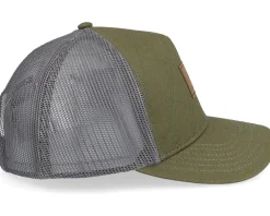 Quilted Foam-backed Canvas Olive/Charcoal Trucker - John Deere