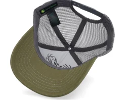 Quilted Foam-backed Canvas Olive/Charcoal Trucker - John Deere