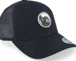 Raccoon Pedro Round Patch Black Trucker - Scenes