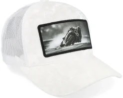 Racing Motorcycle Bike Velvet White A-Frame Trucker - Calza Pennello