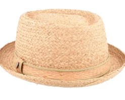 Raffia Diamond Crown Straw Pork Pie - Jaxon & James