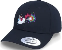 Rainbow Farting Unicorn Curved Black Adjustable - Unicorns