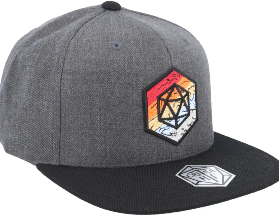 Rainbow Hex D20 Patch Char/Black Snapback - Coal