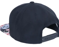 Rainbow Lips Black/Floral Snapback - Iconic