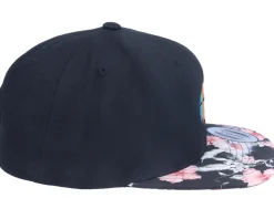 Rainbow Lips Black/Floral Snapback - Iconic