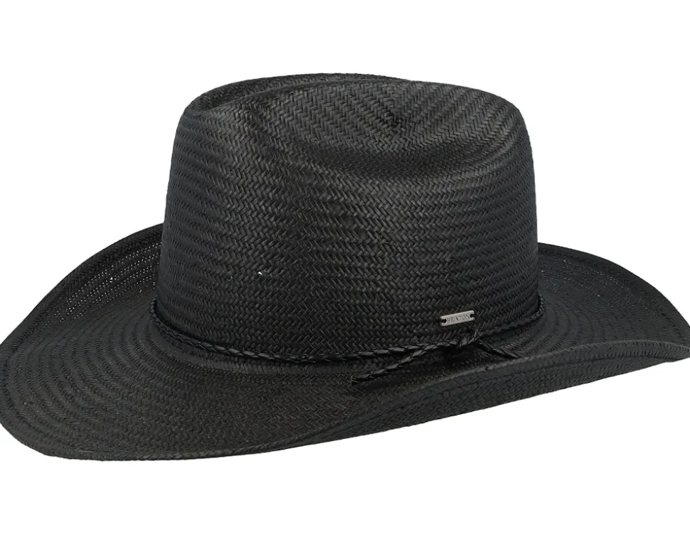 Range Straw Cowboy Hat Black Straw Hat - Brixton