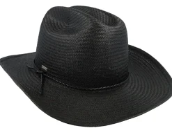 Range Straw Cowboy Hat Black Straw Hat - Brixton