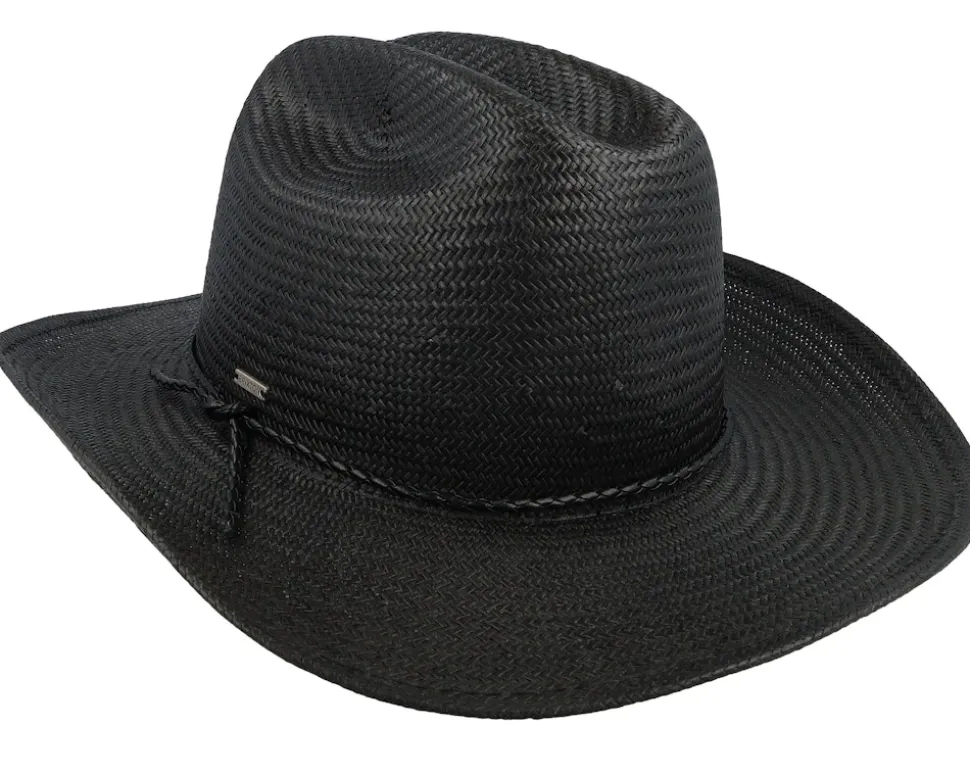 Range Straw Cowboy Hat Black Straw Hat - Brixton