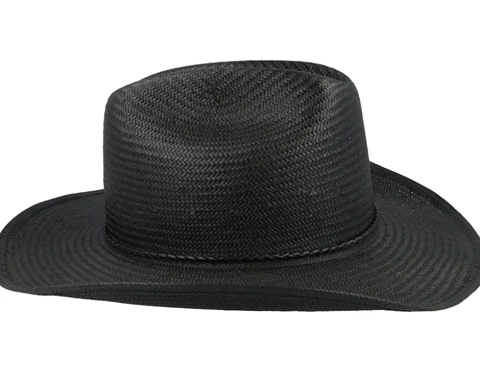 Range Straw Cowboy Hat Black Straw Hat - Brixton