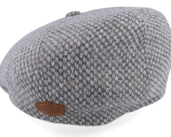 Rebel Eco Virgin Wool Grey Flat Cap - MJM Hats