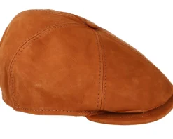 Rebel Nappa Wax Cognac Brown Flat Cap - MJM Hats