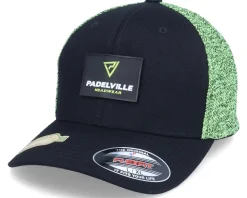 Recycled Mesh Patch Logo Black/Neon Flexfit - Padelville