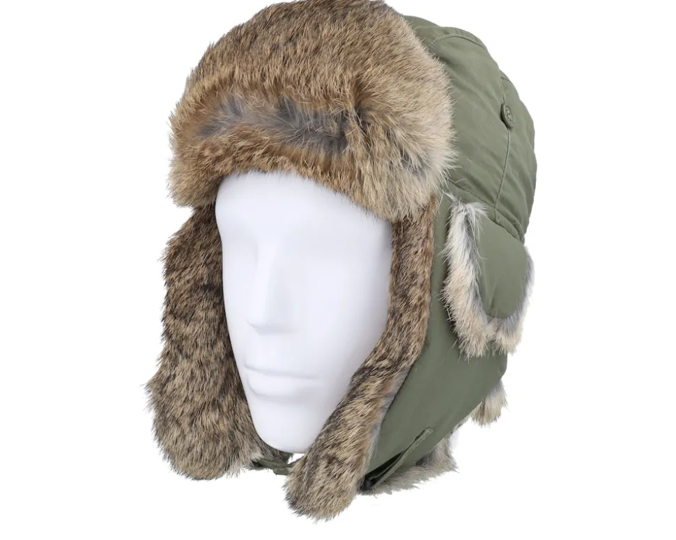 Recycled Taslan Army/Hare Trapper - MJM Hats