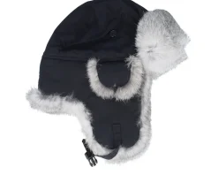 Recycled Taslan Black/Grey Melange Trapper - MJM Hats