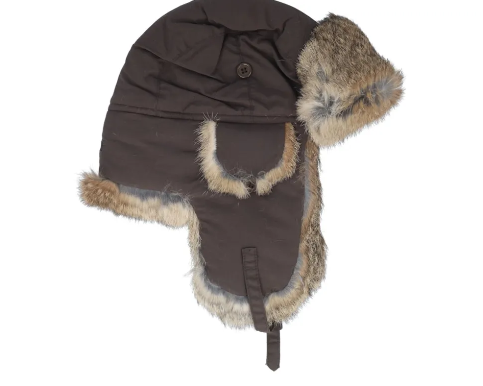 Recycled Taslan Brown/Hare Trapper - MJM Hats