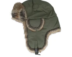 Recycled Tasl/Faux Fur Army/Natural Trapper - MJM Hats