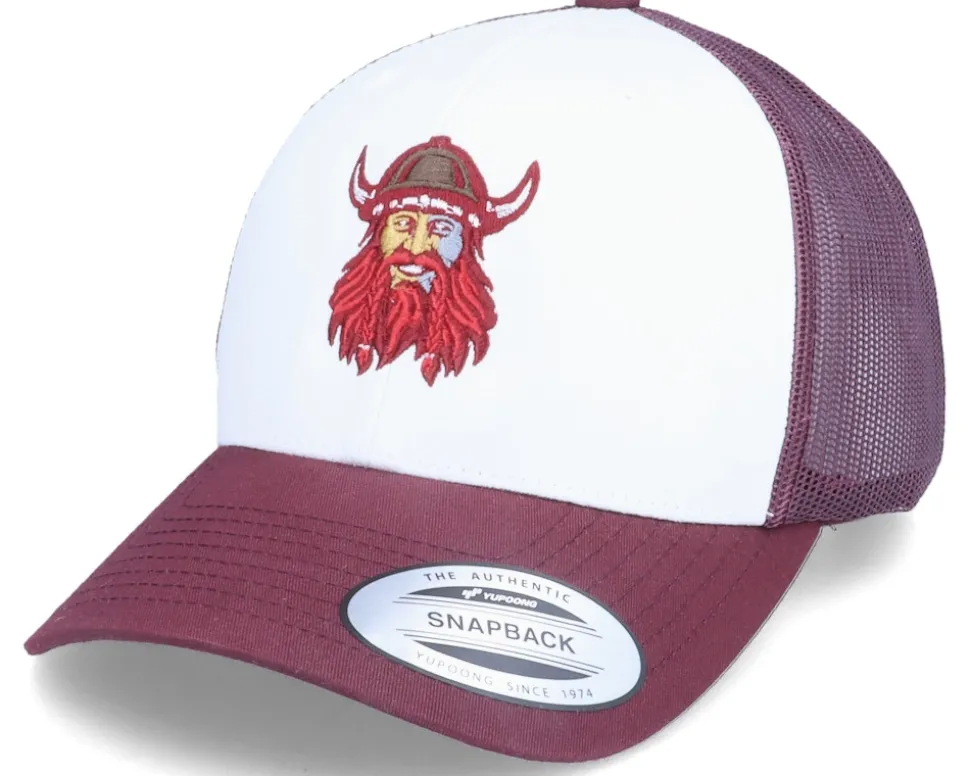Red Beard Viking Logo White/Maroon Trucker - Vikings