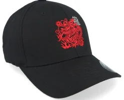 Red Chinese Dragon Logo Black Flexfit - Iconic