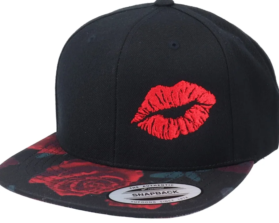 Red Lipstick Kiss Black/Rose Snapback - Iconic