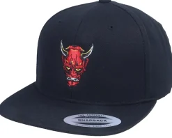 Red Oni Demon Mask Black Snapback - Iconic