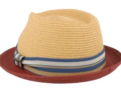 Red/Beige Trilby Straw Hat - Stetson