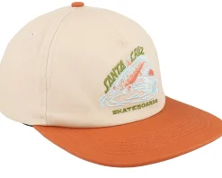 Retreat Cap Unbleached Beige/Orange Snapback - Santa Cruz