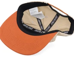 Retreat Cap Unbleached Beige/Orange Snapback - Santa Cruz