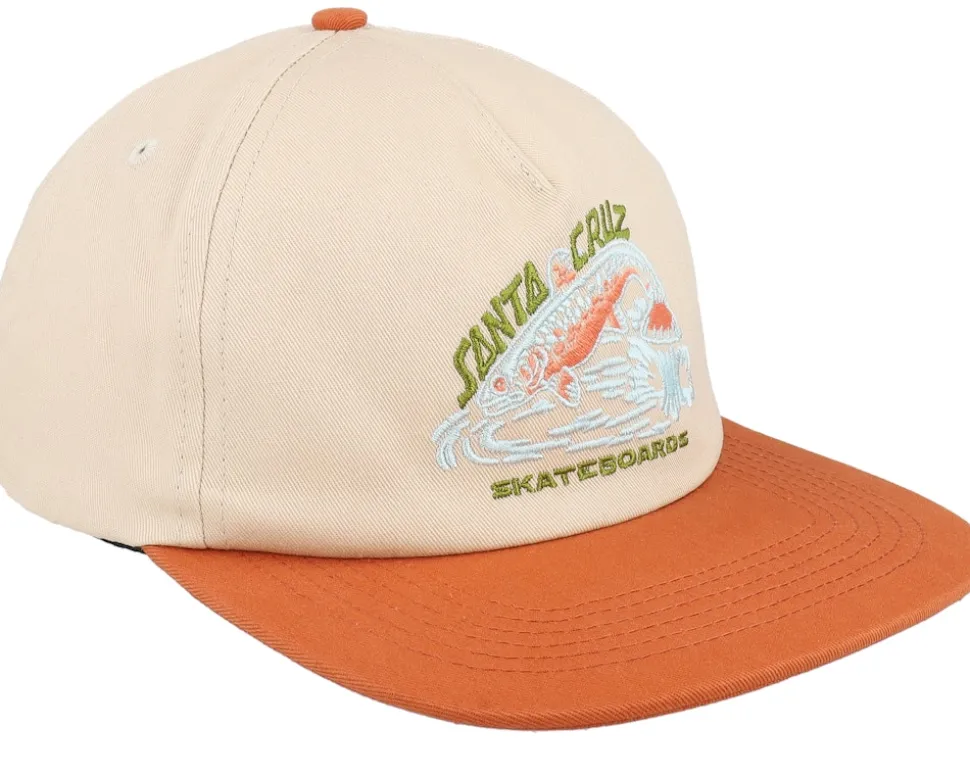 Retreat Cap Unbleached Beige/Orange Snapback - Santa Cruz