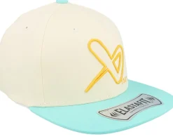 Retro 2 tone Hat Natural/Aqua Fitted - Bauer