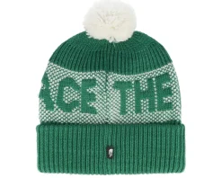 Retro Cabin Beanie Evergreen/White Pom - The North Face
