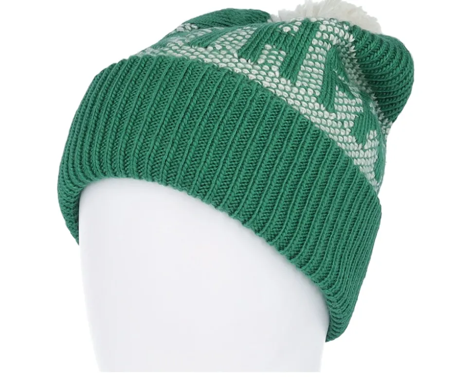 Retro Cabin Beanie Evergreen/White Pom - The North Face