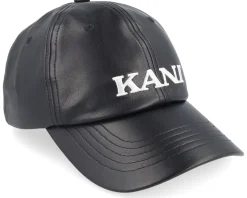 Retro Fake Leather Cap Black Dad Cap - Karl Kani