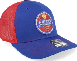 Retro Fishing Logo 112 Split Royal/Red Trucker - Skillfish