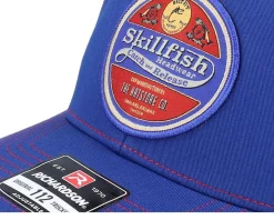 Retro Fishing Logo 112 Split Royal/Red Trucker - Skillfish