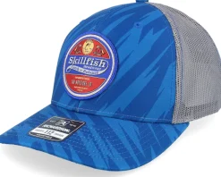 Retro Fishing Logo 112 Split Royal/Red Trucker - Skillfish